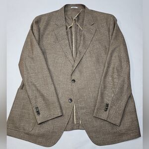 Peter Millar Men's Wool Silk Linen Sport Coat Blazer Tan Brown Tweed 52R